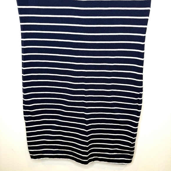 French Connection Knit Striped Body-con Dress Navy Blue White Size Small - Picture 8 of 14